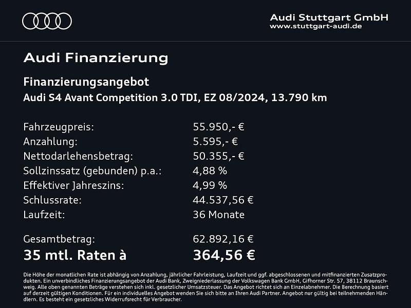 Gebraucht Audi S4 Competition 341 PS (250 kW) 2024 Grün Kombi