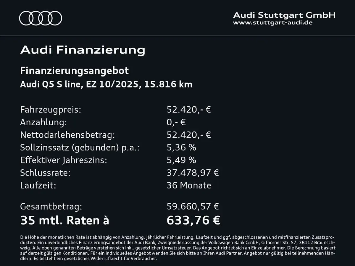 Gebraucht Audi Q5 Ambiente 204 PS (150 kW) 2025 Tamboragrau metallic SUV