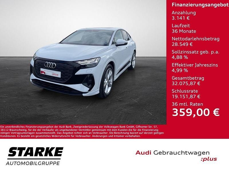 Gletscherweiß metallic Gebraucht 2022 Audi Q4 Sportback e-tron S-Line SUV | 31.690 € (Etwas zu teuer) - Bild 1/4