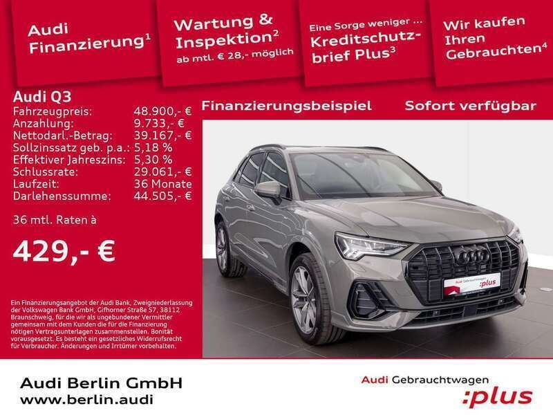Chronosgrau metallic Gebraucht 2024 Audi Q3 S-Line SUV | 48.900 € - Bild 1/3