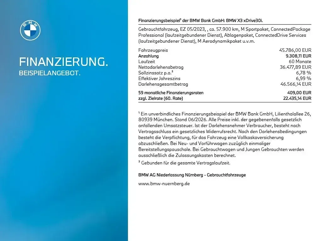 Gebraucht BMW X3 Performance 245 PS (180 kW) 2023 Schwarz SUV