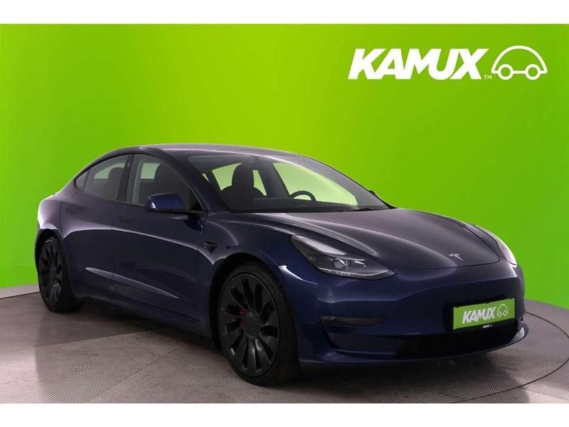 Blau Gebraucht 2021 Tesla Model 3 Performance Limousine | 29.750 € (Fairer Preis) - Bild 1/3