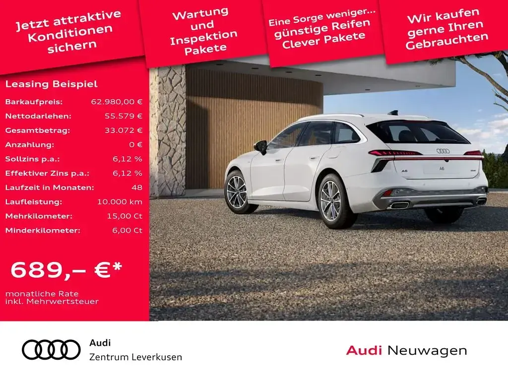 Neu Audi A6 Performance 299 PS (219 kW) 2025 Arkonaweiss Kombi