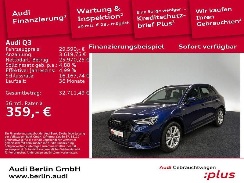 Navarrablau metallic Gebraucht 2022 Audi Q3 S-Line SUV | 29.590 € (Guter Preis) - Bild 1/3