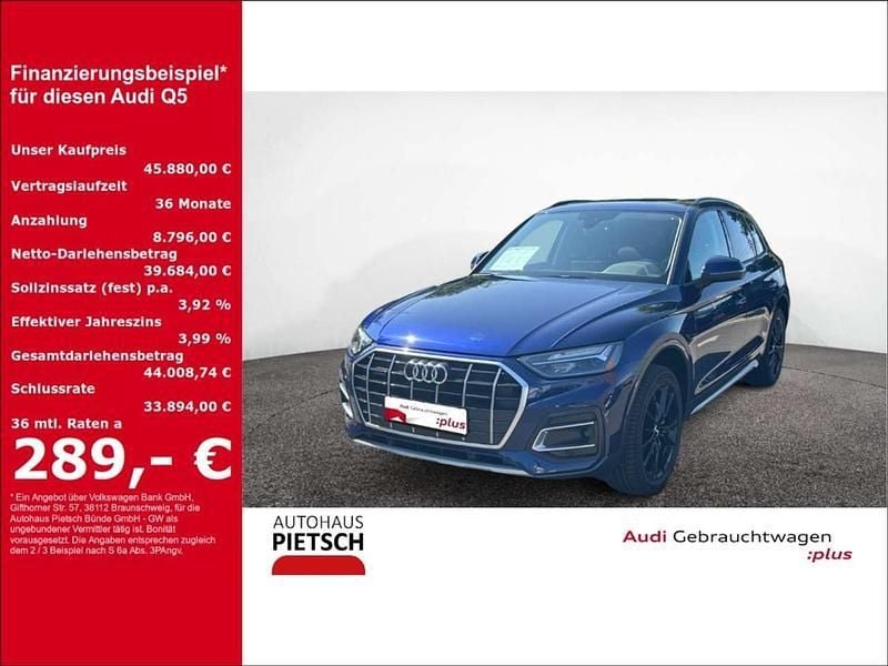 Navarrablau metallic (blau) Gebraucht 2023 Audi Q5 Advanced SUV | 45.880 € (Fairer Preis) - Bild 1/2