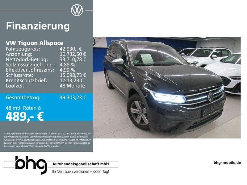 Schwarz Gebraucht 2024 VW Tiguan Allspace Life SUV | 42.930 € (Teuer) - Bild 1/2