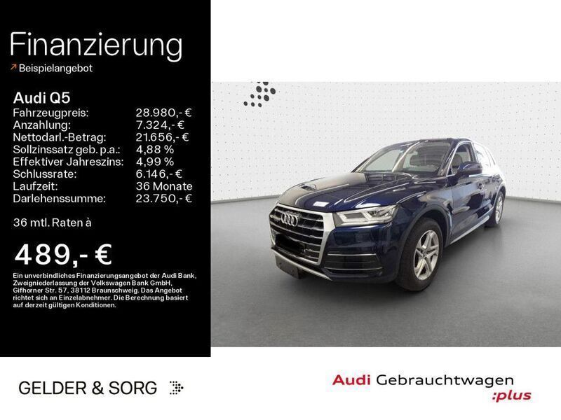 Navarrablau metallic Gebraucht 2017 Audi Q5 Design SUV | 28.980 € (Etwas zu teuer) - Bild 1/2