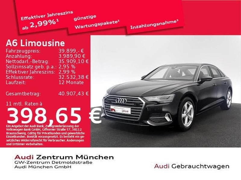Mythosschwarz metallic Gebraucht 2023 Audi A6 Sport Limousine | 39.899 € (Guter Preis) - Bild 1/2