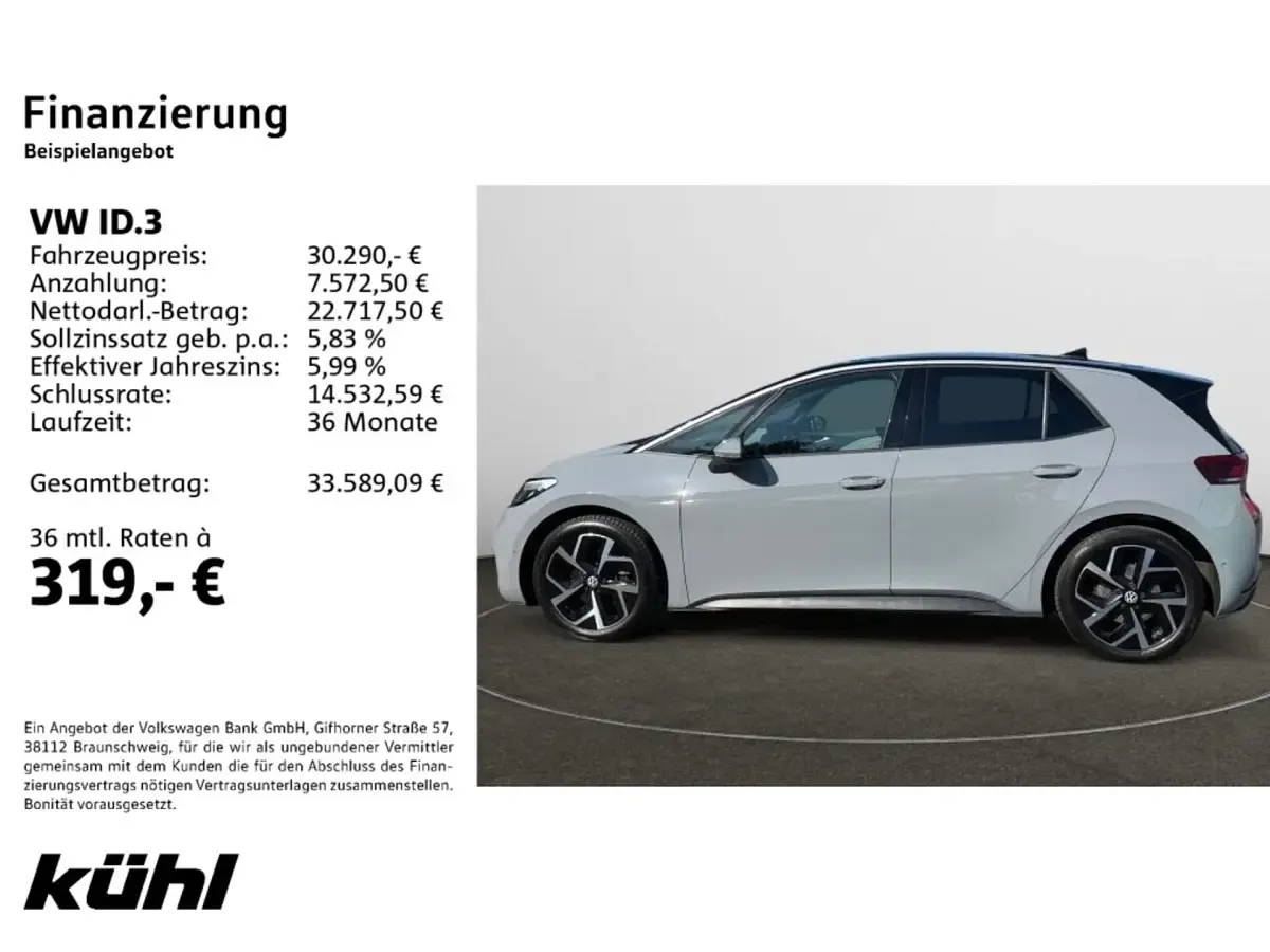 Gebraucht VW ID.3 Pro 150 kW (204 PS) 2024 Mondsteingrau Kleinwagen