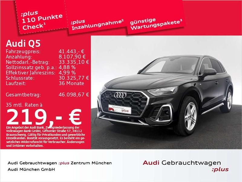 Mythosschwarz metallic Gebraucht 2022 Audi Q5 S-Line SUV | 41.443 € (Fairer Preis) - Bild 1/2