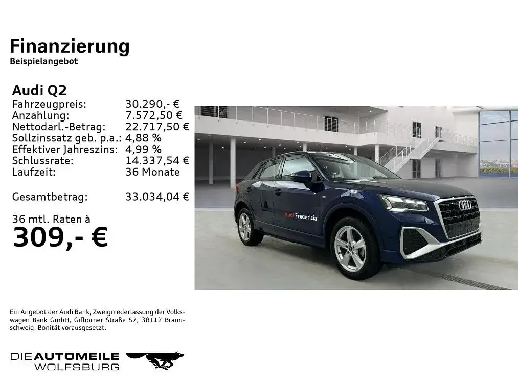 Second-hand Audi Q2 S-Line 150 CP (110 kW) 2025 Albastru SUV