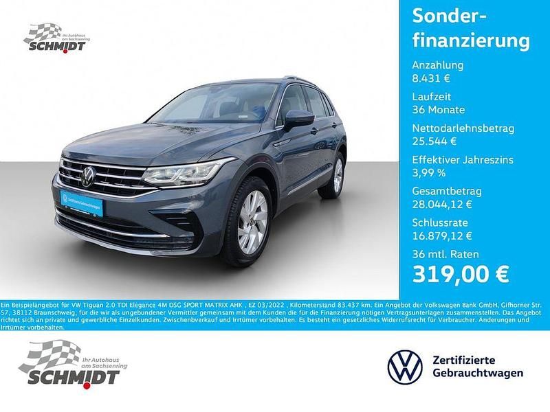 Grau Gebraucht 2022 VW Tiguan Elegance SUV | 33.975 € (Fairer Preis) - Bild 1/4