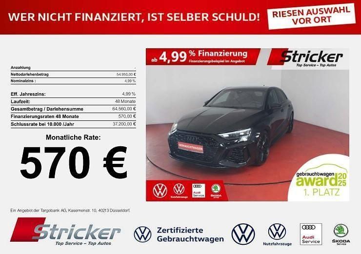 Mythosschwarz metallic Gebraucht 2024 Audi RS3 Sportback Sport Kleinwagen | 54.949 € (Superpreis) - Bild 1/4