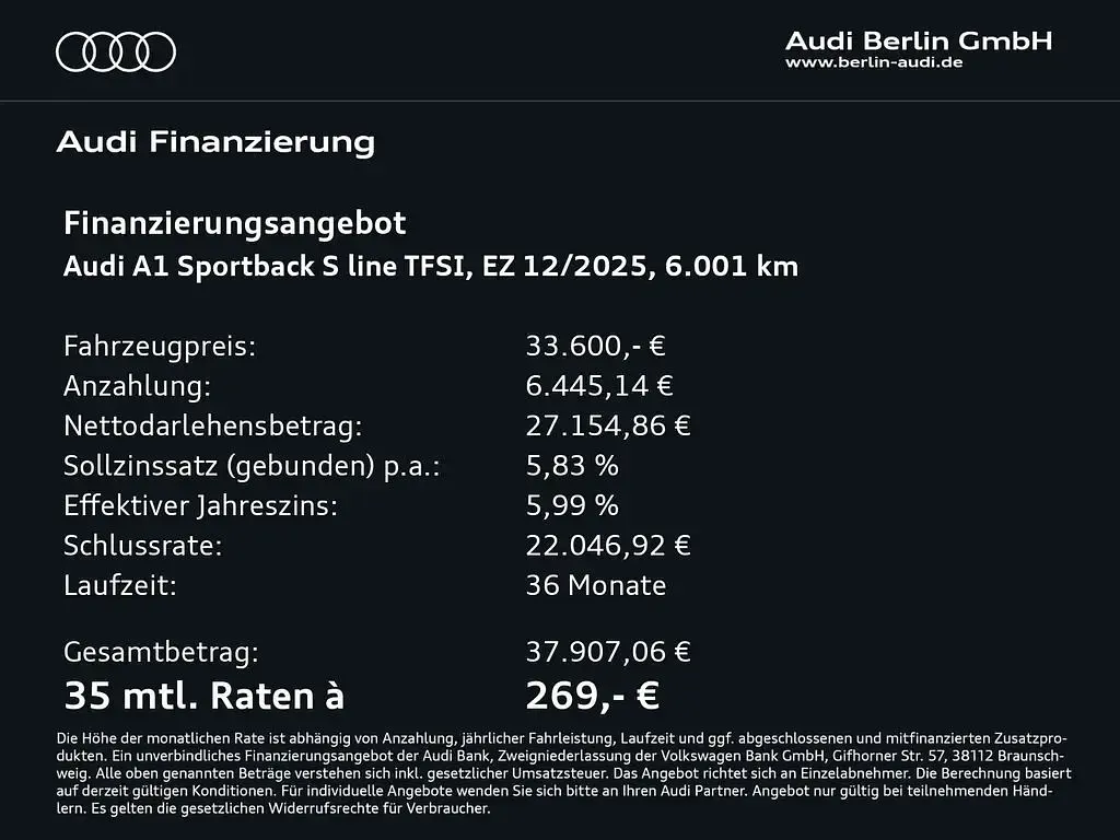 Gebraucht Audi A1 Sportback S-Line 150 PS (110 kW) 2025 Distriktgrün metallic Kleinwagen