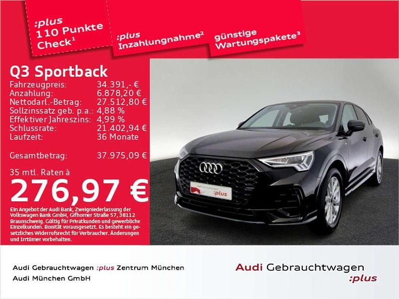 Mythosschwarz metallic Gebraucht 2023 Audi Q3 S-Line SUV | 34.391 € (Guter Preis) - Bild 1/2