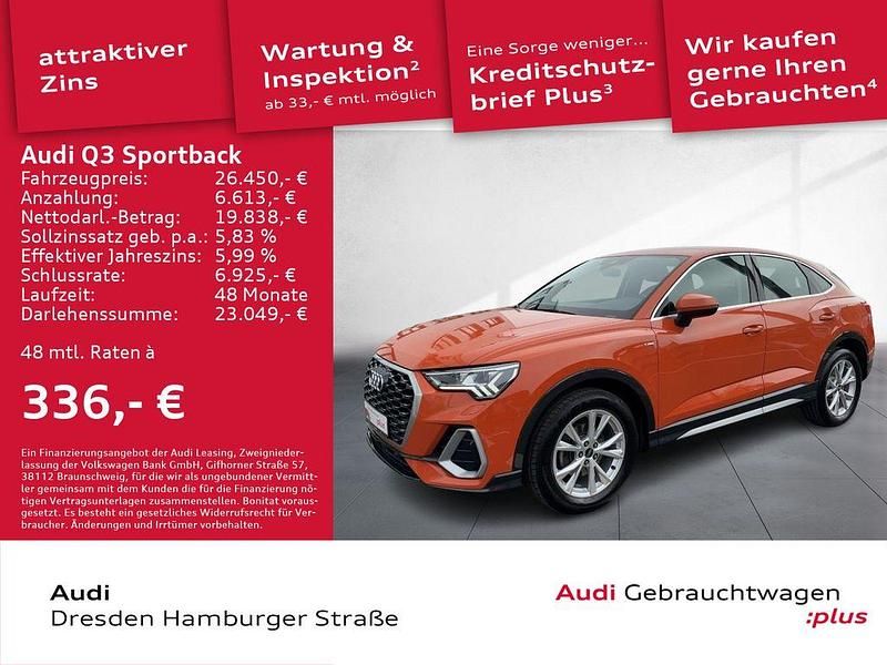 Pulsorange Gebraucht 2021 Audi Q3 Sportback Design SUV | 27.990 € (Fairer Preis) - Bild 1/3