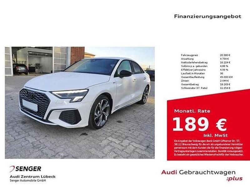 Ibisweiß Gebraucht 2022 Audi A3 S-Line Limousine | 20.980 € (Guter Preis) - Bild 1/3