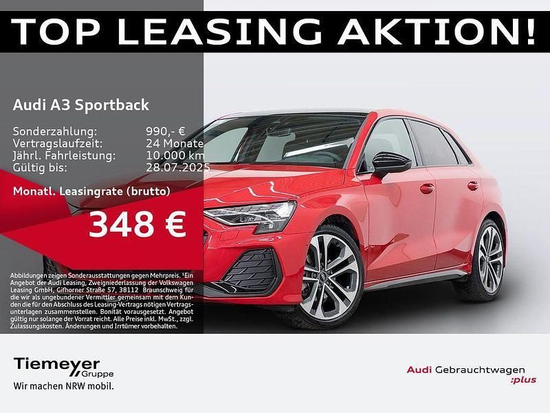 Rot Gebraucht 2024 Audi A3 Sportback S-Line Limousine | 39.590 € (Fairer Preis) - Bild 1/2