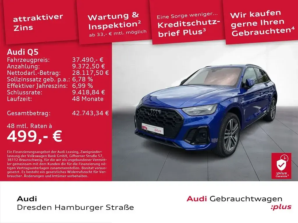 Gebraucht Audi Q5 S-Line 204 PS (150 kW) 2023 Blau SUV