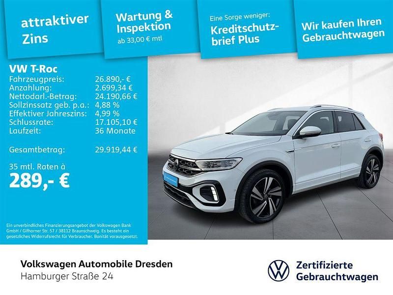 Pure white Gebraucht 2022 VW T-Roc R-line SUV | 26.890 € (Fairer Preis) - Bild 1/4