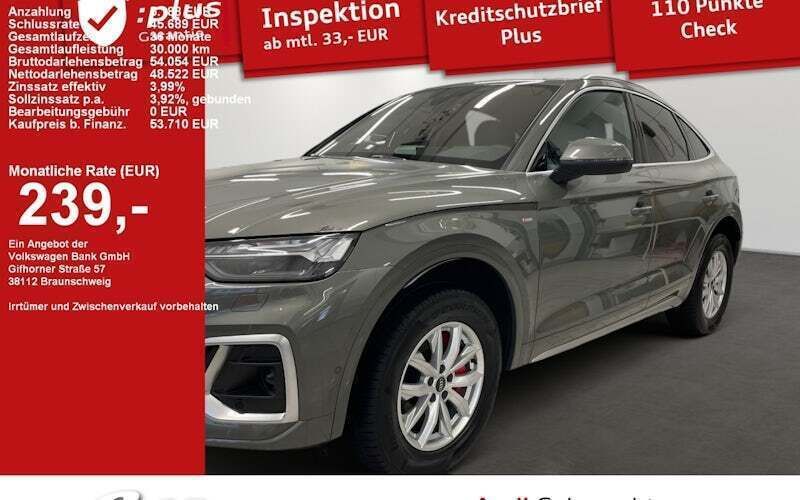 Chronosgrau metallic Gebraucht 2024 Audi Q5 Sportback S-Line SUV | 53.710 € (Fairer Preis) - Bild 1/3