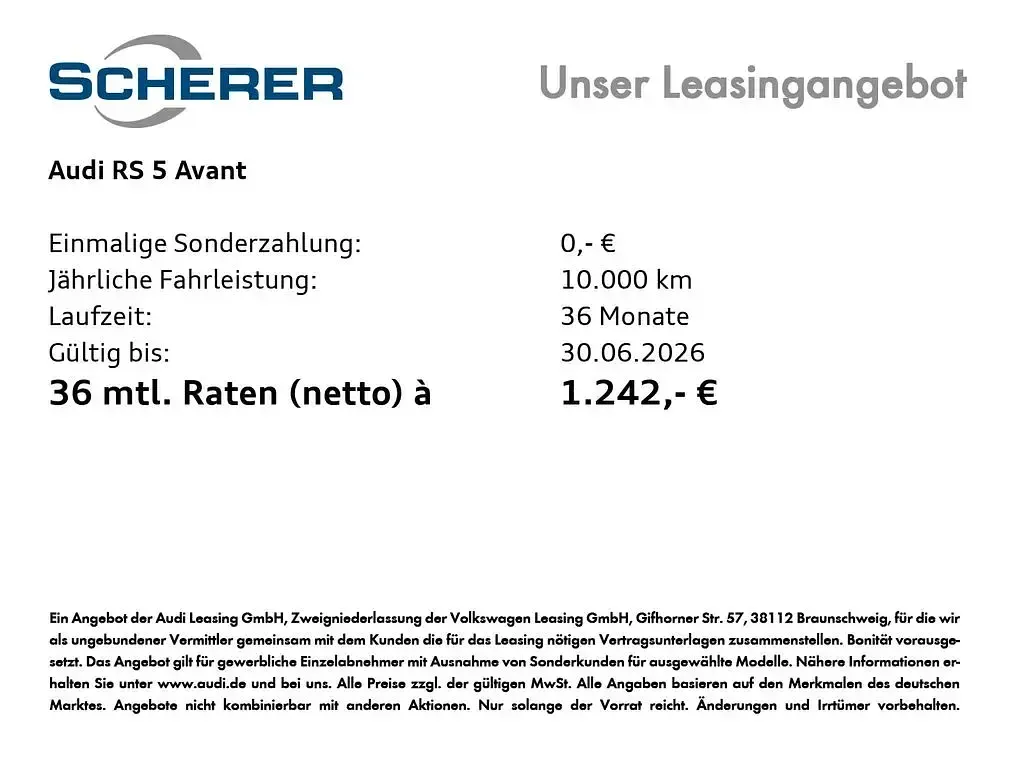 Neu Audi RS5 Sport 639 PS (469 kW) 2026 Grau Kombi