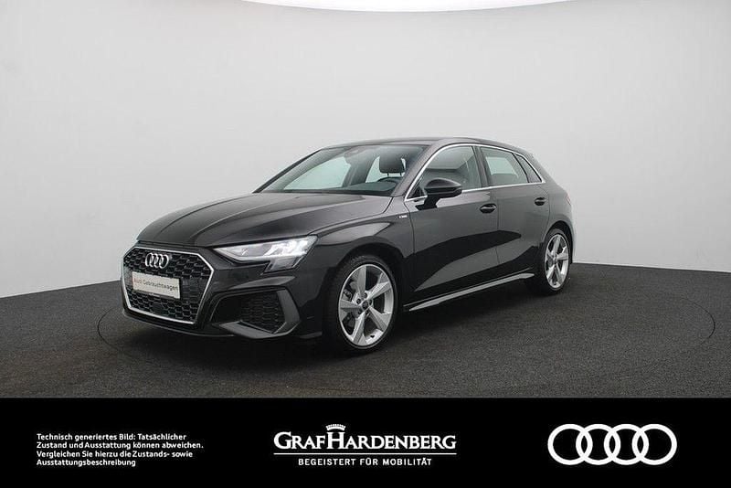 Mythosschwarz metallic Gebraucht 2022 Audi A3 S-Line Limousine | 22.880 € (Guter Preis) - Bild 1/4