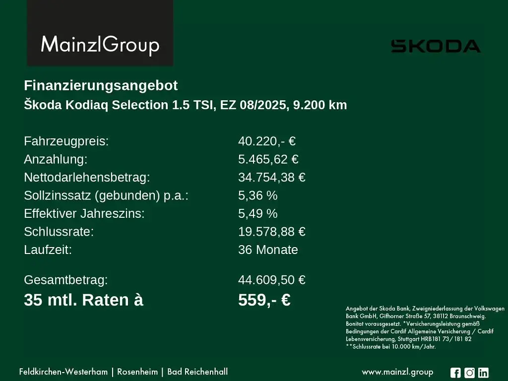 Gebraucht Skoda Kodiaq Selection 204 PS (150 kW) 2025 Graphitegrau metallic SUV