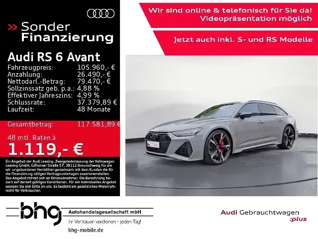 Gebraucht Audi RS6 Premium 600 PS (441 kW) 2023 Nardograu Kombi