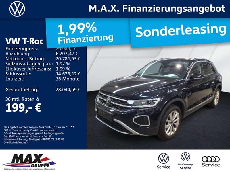 Schwarz Gebraucht 2024 VW T-Roc Style SUV | 26.989 € (Guter Preis) - Bild 1/3
