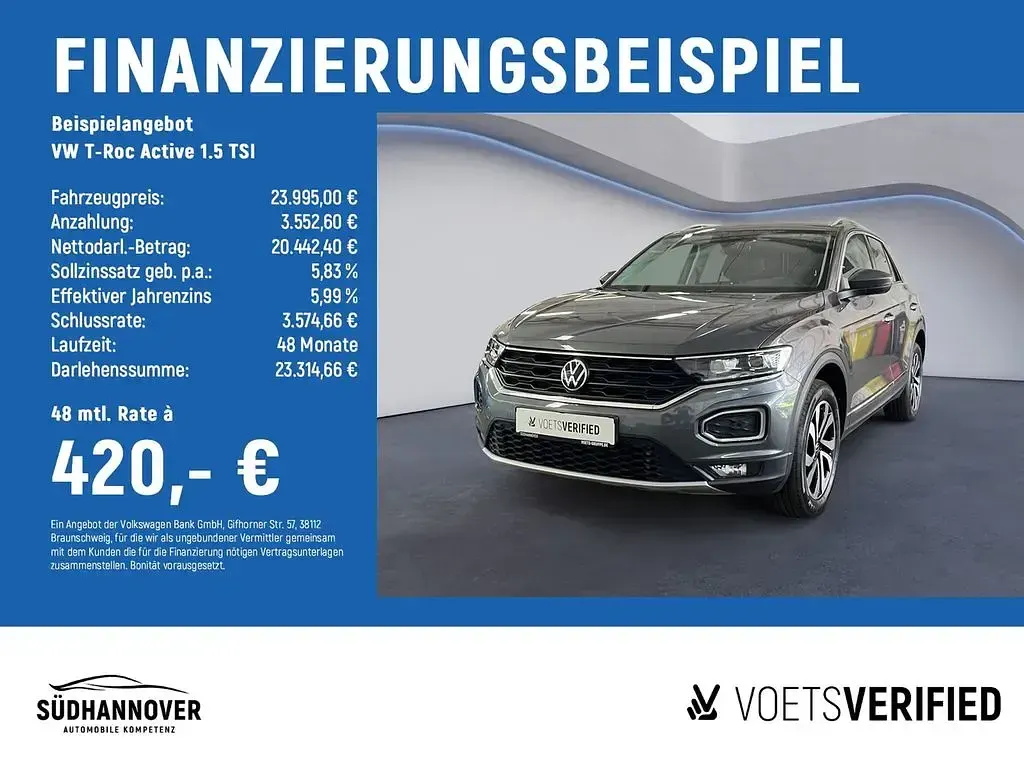 Gebraucht VW T-Roc Active 150 PS (110 kW) 2021 Grau SUV