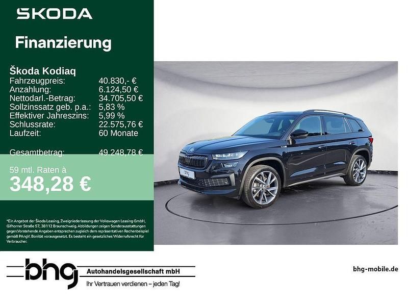 Schwarz Gebraucht 2022 Skoda Kodiaq SportLine SUV | 40.830 € (Teuer) - Bild 1/4