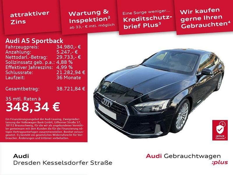 Mythosschwarz metallic Gebraucht 2022 Audi A5 Sportback Advanced Plus Kleinwagen | 34.980 € (Etwas zu teuer) - Bild 1/4