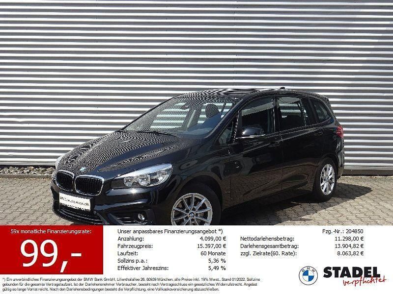 Schwarz uni Gebraucht 2016 BMW 218 Gran Tourer Advantage Van / Kleinbus | 11.175 € (Guter Preis) - Bild 1/4