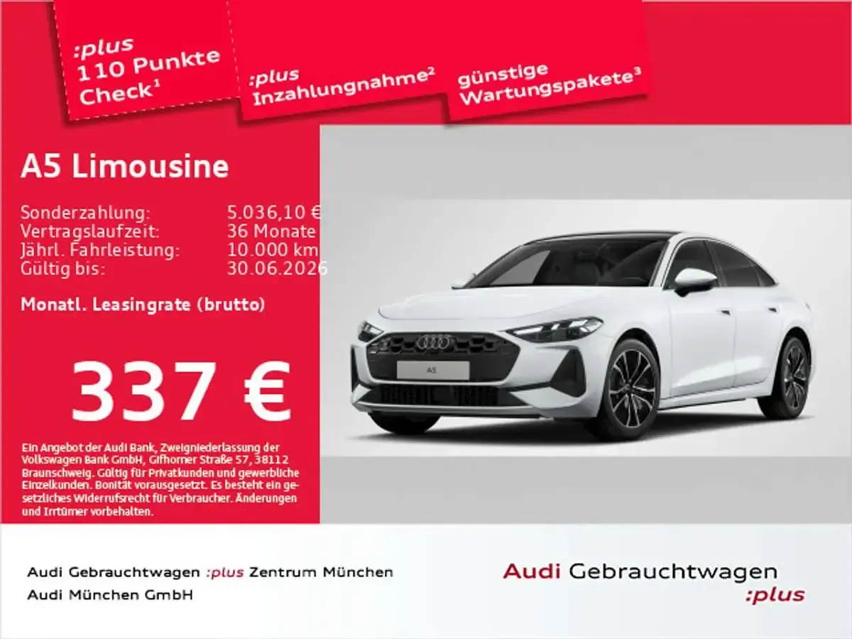 Second-hand Audi A5 Performance 204 CP (150 kW) 2025 Alb Berlinǎ