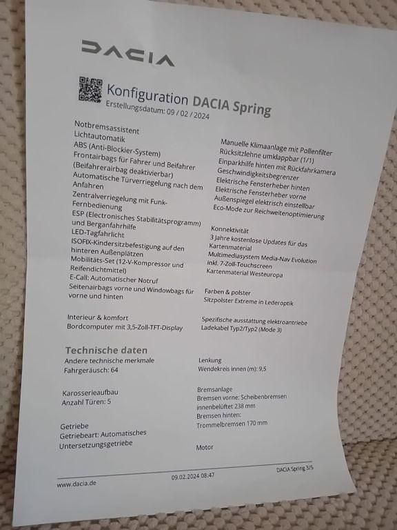 Gebraucht Dacia Spring Extreme 47 kW (65 PS) 2024 Blau Kleinwagen