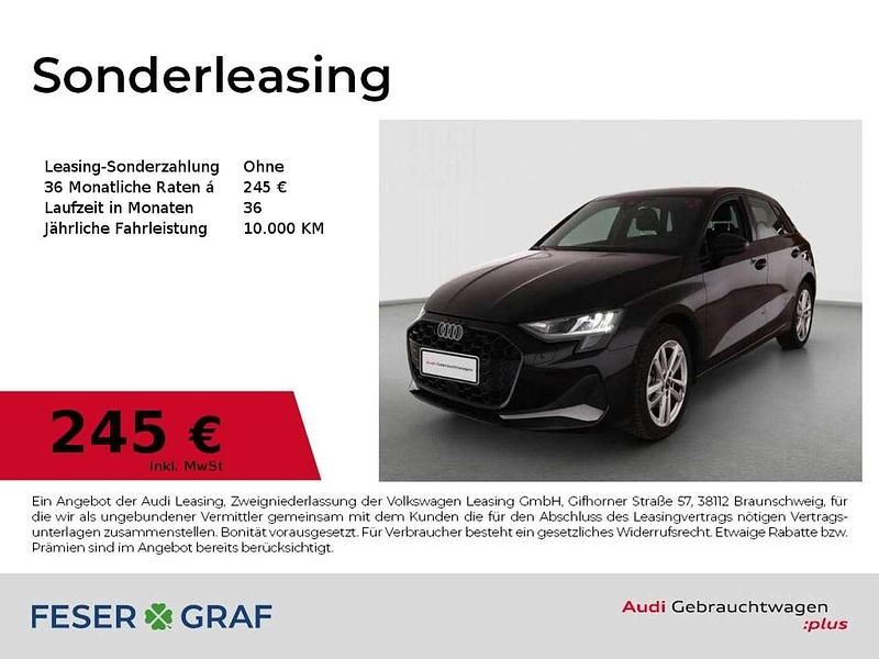 Mythosschwarz metallic Gebraucht 2025 Audi A3 Advanced Plus Limousine | 28.990 € - Bild 1/4