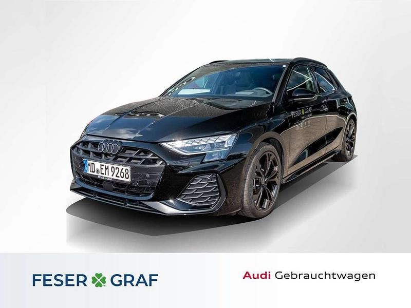 Mythosschwarz metallic Gebraucht 2024 Audi A3 S-Line Limousine | 38.990 € (Teuer) - Bild 1/4