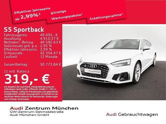 Ibisweiß Gebraucht 2023 Audi S5 Sportback Ambiente Kleinwagen | 49.493 € (Guter Preis) - Bild 1/2