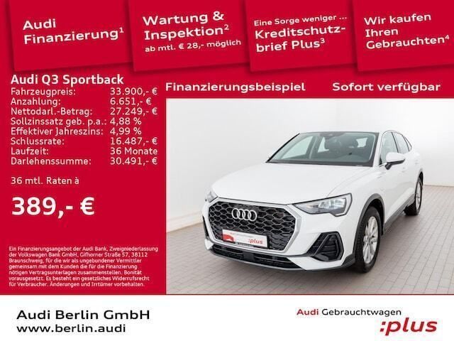 Ibisweiß Gebraucht 2022 Audi Q3 Sportback Sport SUV | 33.900 € (Fairer Preis) - Bild 1/4