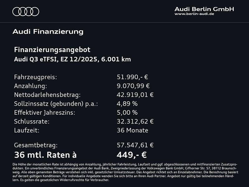 Gebraucht Audi Q3 Ambiente 272 PS (200 kW) 2025 Tamboragrau metallic SUV