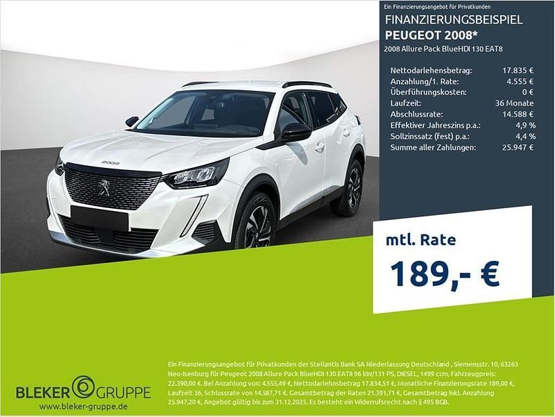 Weiss perlmutt (metallic) Gebraucht 2022 Peugeot 2008 Allure SUV | 22.390 € (Fairer Preis) - Bild 1/3