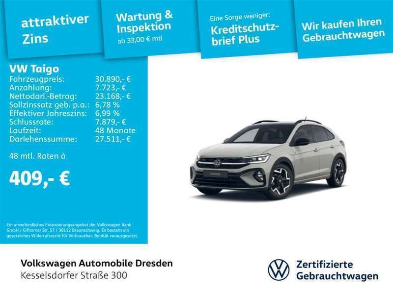 Ascotgrau / dach schwarz Gebraucht 2025 VW Taigo IQ Drive SUV | 31.450 € - Bild 1/3