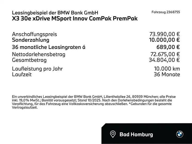 Bmw individual tansanitblau me (blau) Neu 2025 BMW X3 Competition Edition SUV | 73.990 € (Superpreis) - Bild 1/1