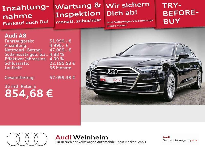 Schwarz metallic individuallac Gebraucht 2020 Audi A8 Sport Limousine | 51.999 € (Fairer Preis) - Bild 1/3