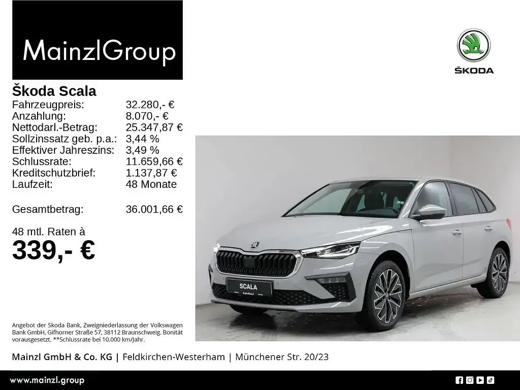 Neu Skoda Scala 150 PS (110 kW) 2026 Grau Kleinwagen