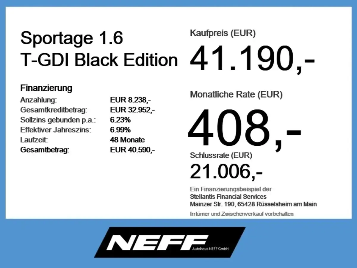 Neu Kia Sportage 239 PS (175 kW) 2026 Schwarz SUV