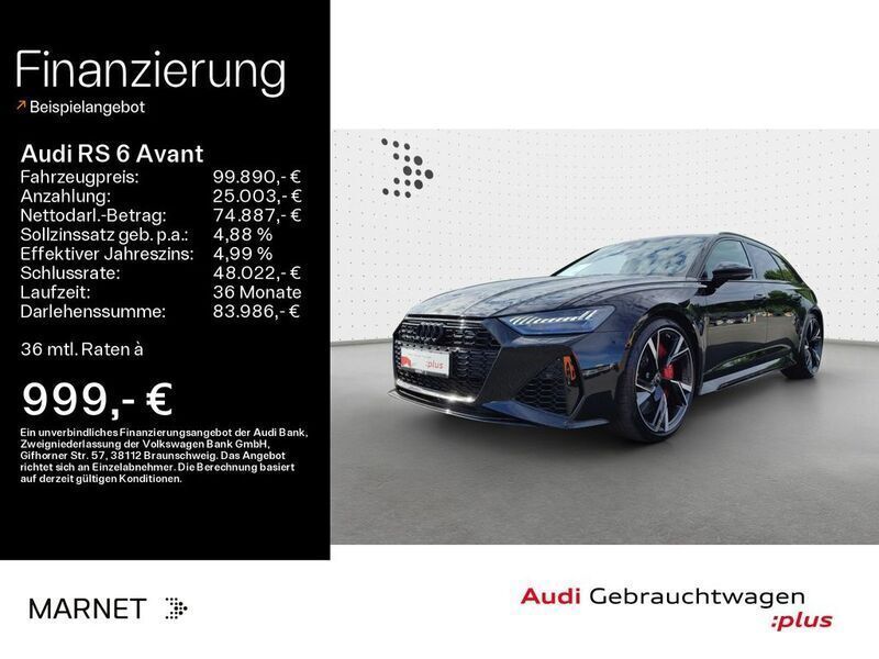 Schwarz Gebraucht 2021 Audi RS6 Sport Kombi | 99.890 € (Superpreis) - Bild 1/4