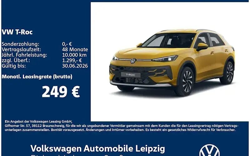 Neu VW T-Roc Cabriolet Style 116 PS (85 kW) 2026 Gelb SUV