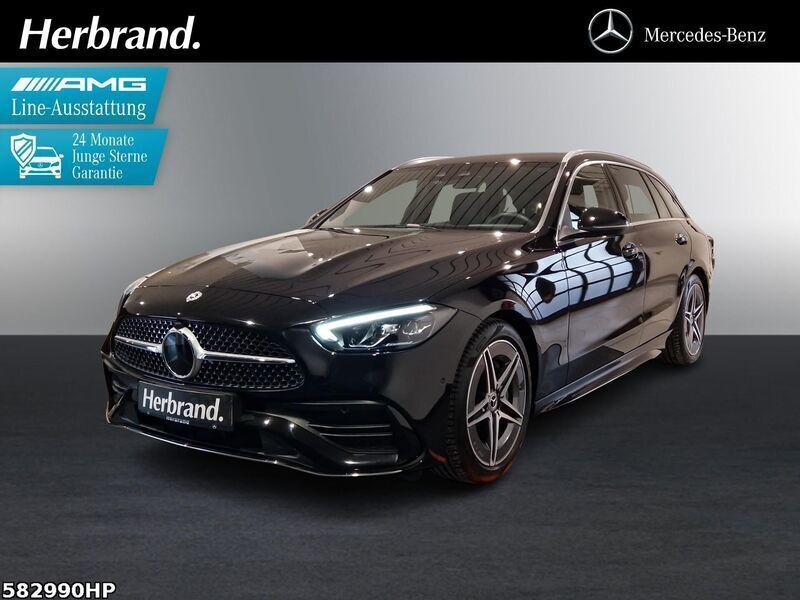 Metalliclack obsidianschwarz Gebraucht 2024 Mercedes C200 AMG Kombi | 40.880 € (Fairer Preis) - Bild 1/4